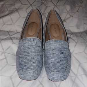 Kelly & Katie Monaco Denim Heeled Loafers Block Heel Size 9.5 NIB